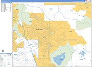 Moreno Valley  Wall Map Basic Style